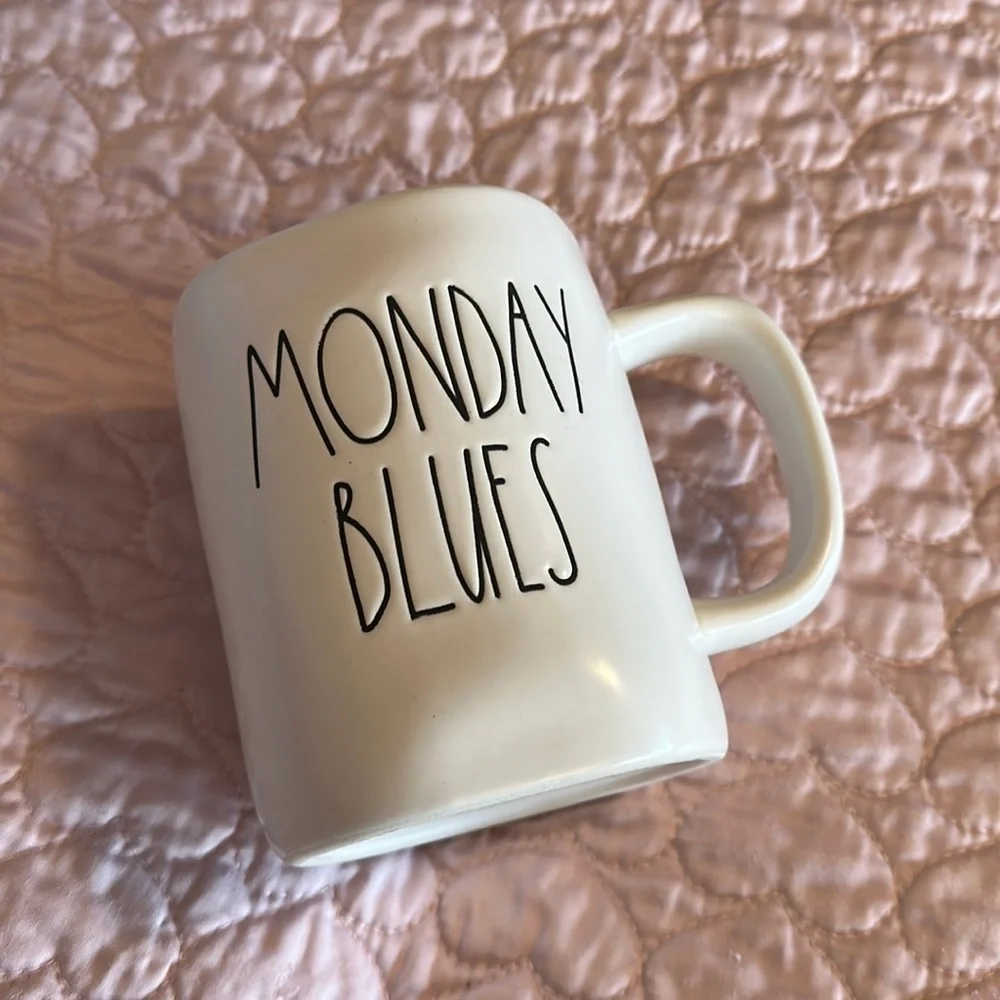 Rae Dunn MONDAY BLUES Mug LL ceramic cup coffee tea